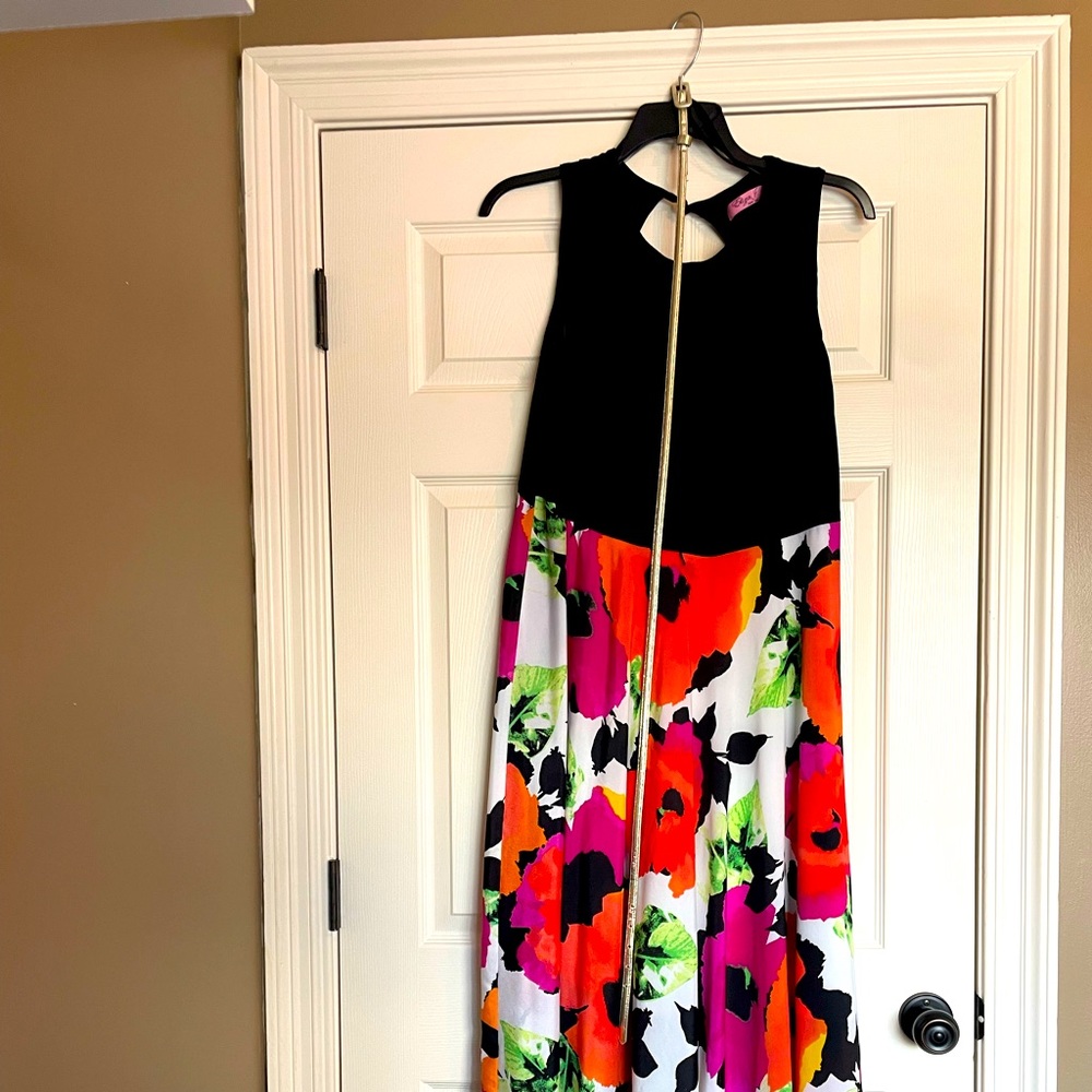 Eliza J Floral Maxi Dress with Belt